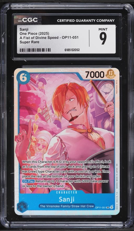 2025 One Piece A Fist Of Divine Speed SR Sanji #OP11-051 CGC 9 MINT