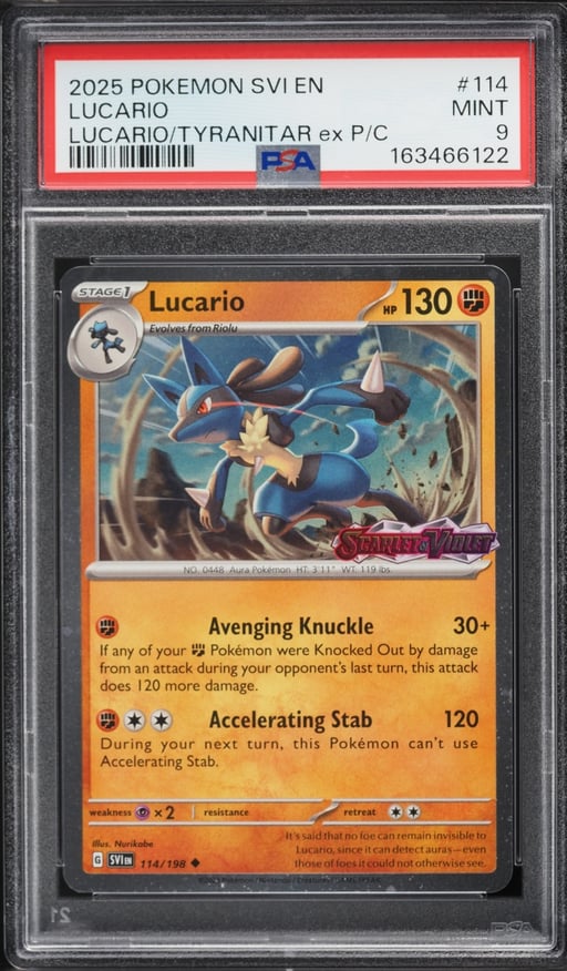 2025 Pokemon Scarlet & Violet Promo Premium Collection Lucario #114 PSA 9 MINT