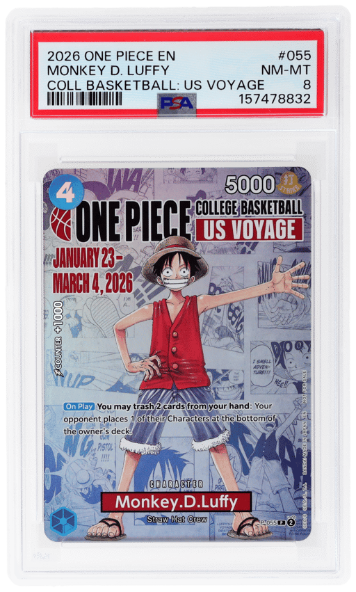 2026 One Piece Promo College Basketball US Voyage Monkey D. Luffy #P055 PSA 8
