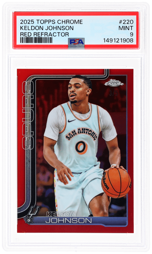 2025 Topps Chrome Red Refractor Keldon Johnson #220 3/5 PSA 9
