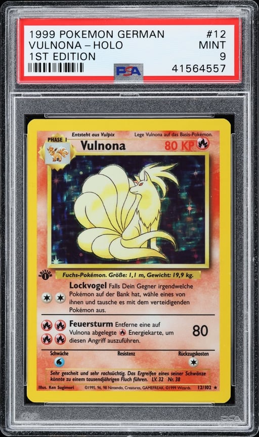 1999 Pokemon German Base Set 1st Edition Holo Ninetales #12 PSA 9 MINT