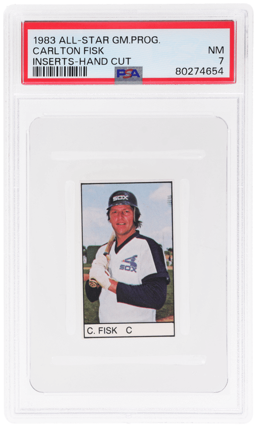 1983 All-Star Game Program Inserts Hand Cut Carlton Fisk PSA 7