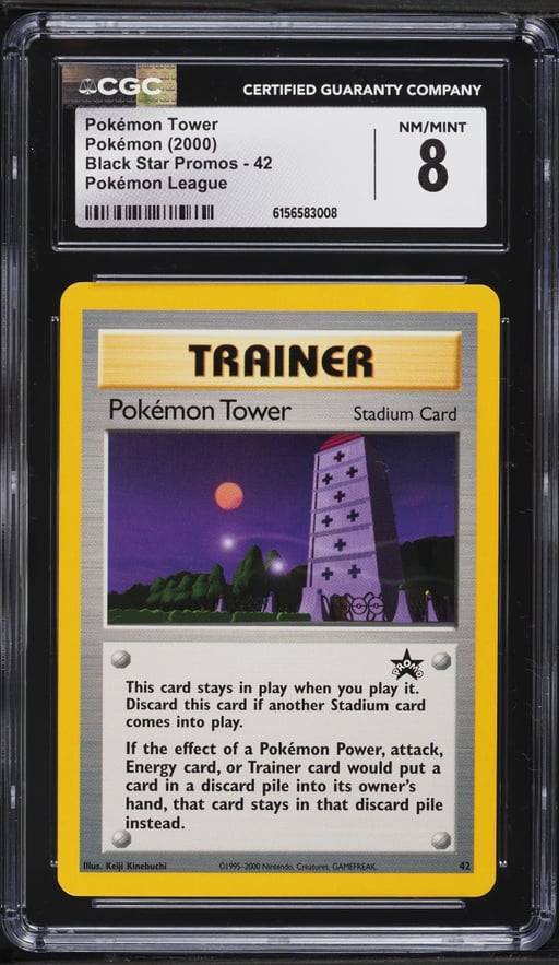 2000 Pokemon League Black Star Promo Pokemon Tower #42 CGC 8 NM-MT