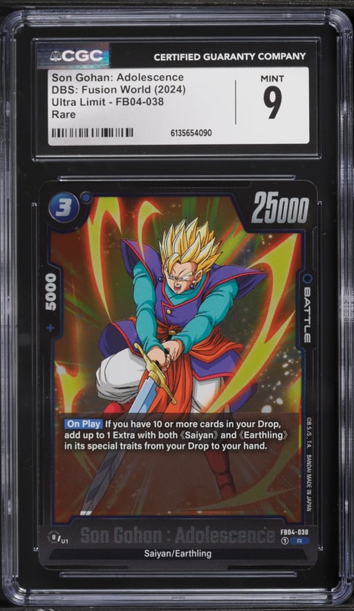2024 DBS: Fusion World Ultra Limit Son Gohan: Adolescence #FB04-038 CGC 9 MINT
