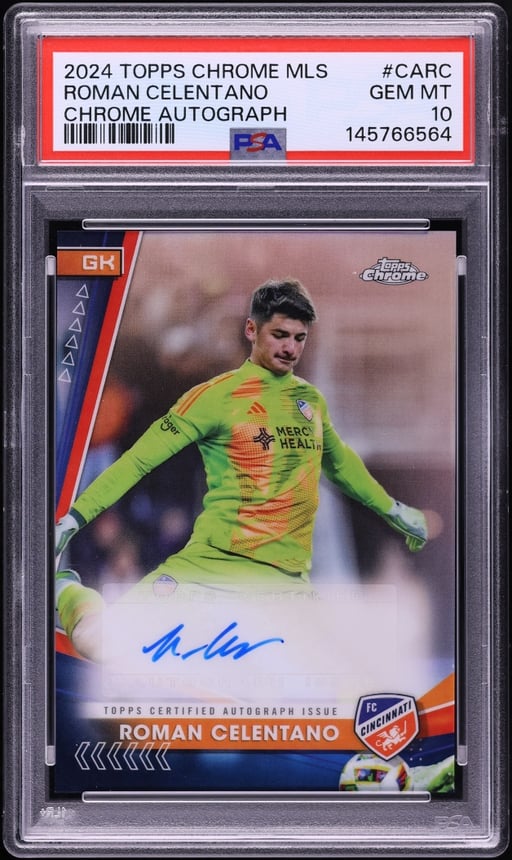 2024 Topps Chrome MLS Roman Celentano AUTO #CA-RC PSA 10 GEM MINT