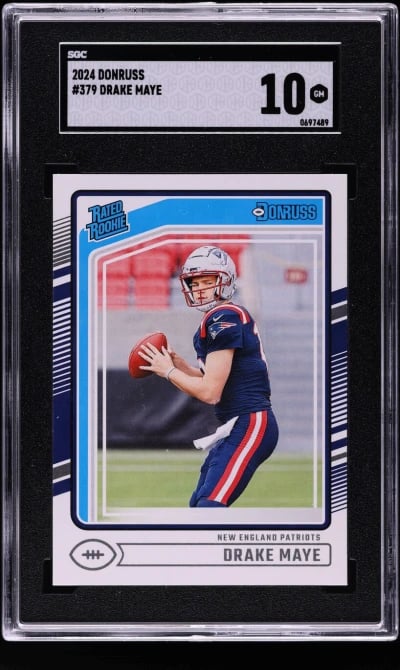 2024 Donruss Football Drake Maye ROOKIE #379 SGC 10 GEM MINT