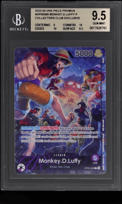 2022 One Piece Promo Collectors Club Exclusive Monkey D. Luffy #OP05060 BGS 9.5