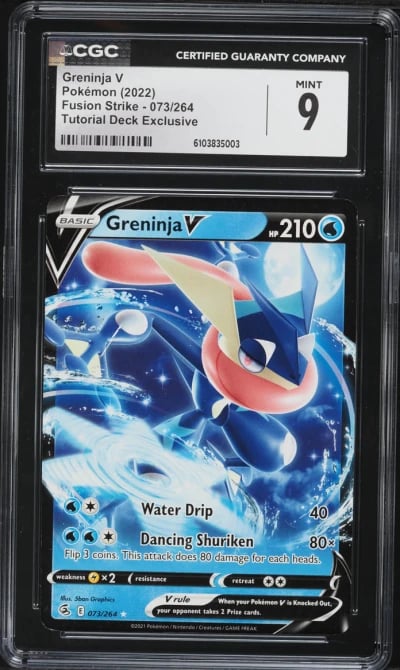 2022 Pokemon Sword & Shield Fusion Strike Tutorial Exclusive Holo Greninja V #73 CGC 9 MINT