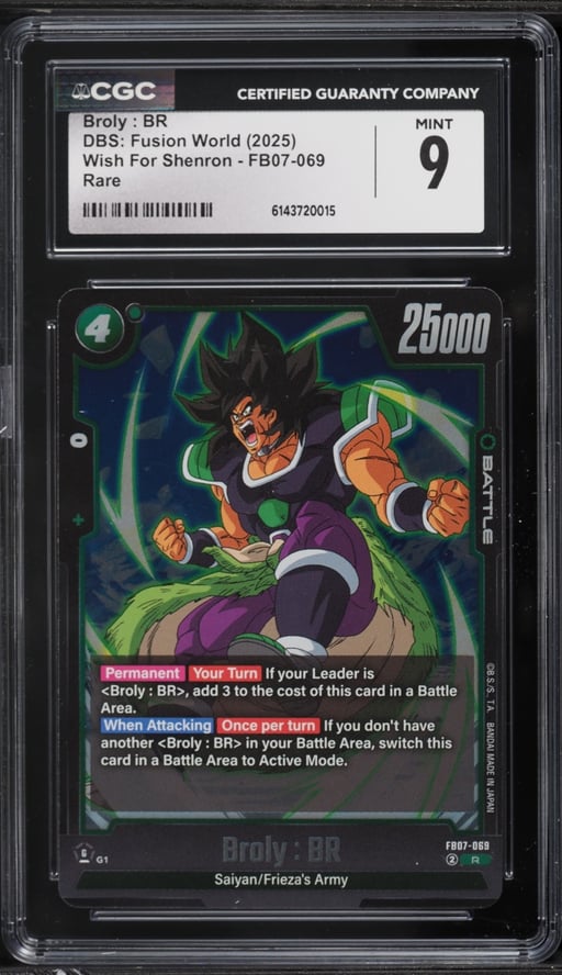 2025 Dragon Ball Super Fusion World Wish For Shenron Broly : BR #FB07-069 CGC 9 MINT