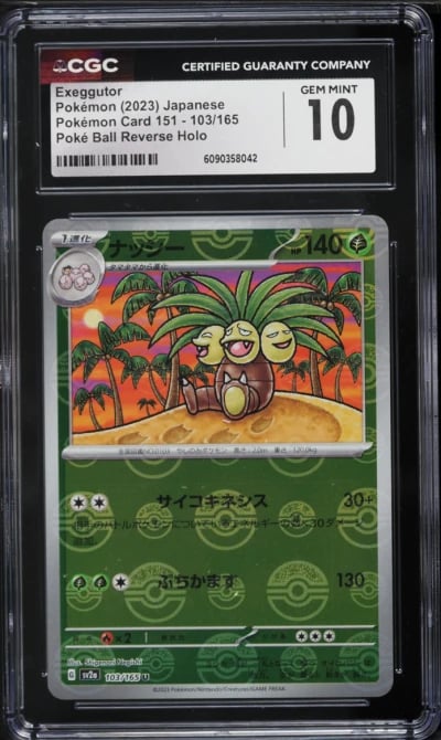 2023 Pokemon Japanese Scarlet & Violet 151 Poke Ball Reverse Holo Exeggutor #103 CGC 10 GEM