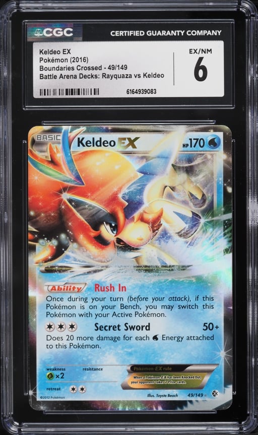 2016 Pokemon XY Boundaries Crossed Battle Arena Deck Keldeo EX #49 CGC 6 EXMT