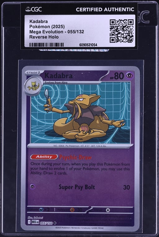 2025 Pokemon Mega Evolution Reverse Holo Kadabra #55 CGC AUTH