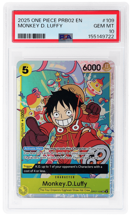 2025 One Piece Premium Booster Volume 2 Monkey D. Luffy #109 PSA 10