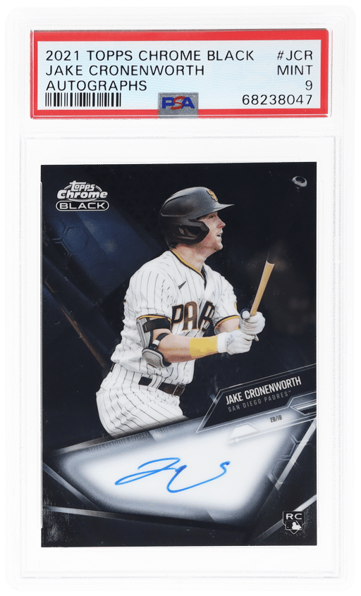 2021 Topps Chrome Black Autograph Jake Cronenworth #CBAJCR PSA 9