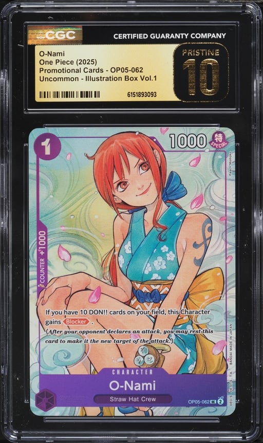 2025 One Piece Promo Illustration Box Volume 1 O-Nami #OP05-062 CGC 10 PRISTINE