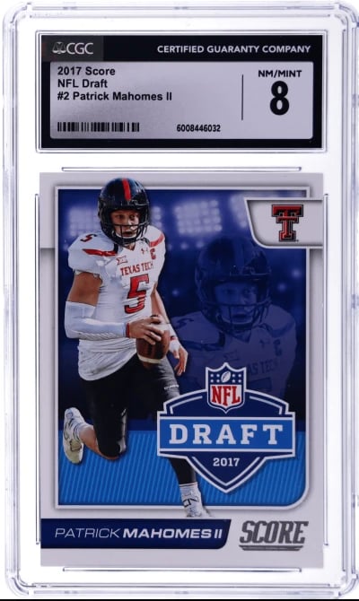 2017 Panini Score NFL Draft Patrick Mahomes II #2 CGC 8