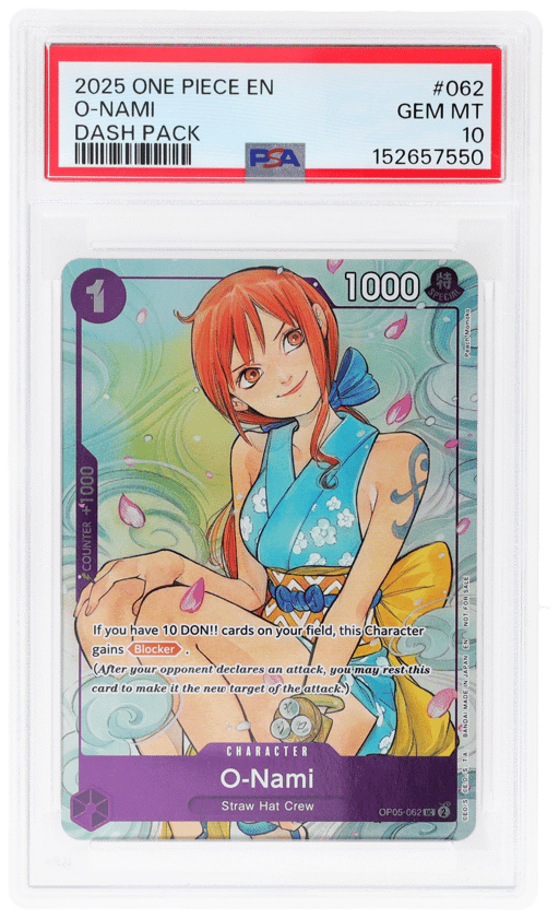 2025 One Piece Promotional Cards Dash Pack O-Nami #OP05-062 PSA 10