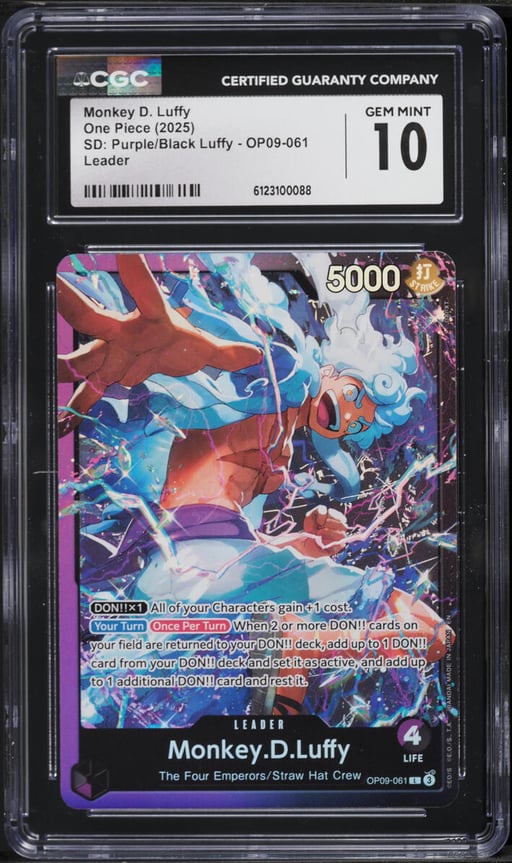 2025 One Piece Japanese SD: Purple Black Leader Monkey D. Luffy #OP09-061 CGC 10 GEM MINT
