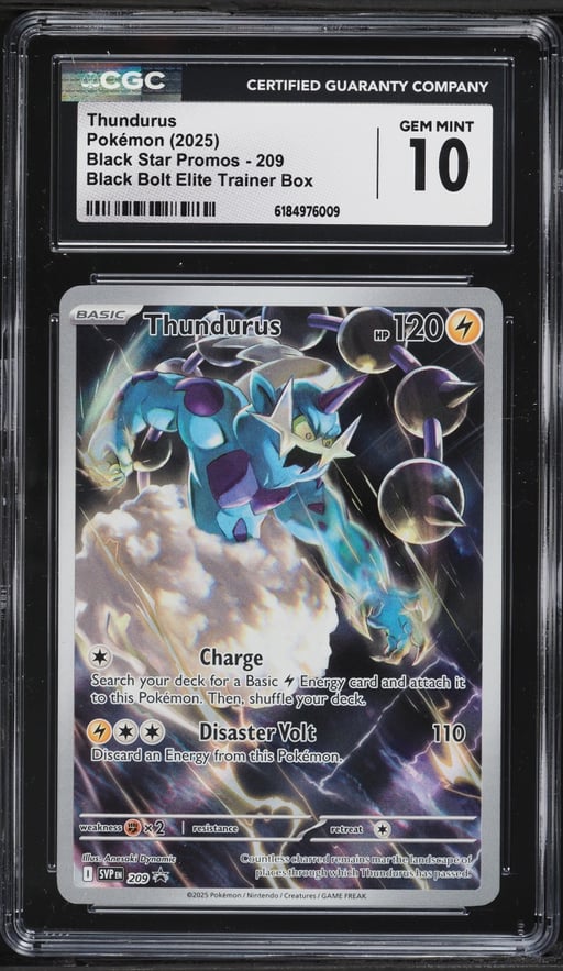 2025 Pokemon Scarlet & Violet Promo Black Bolt ETB Full Art Thundurus #209 CGC 10 GEM MINT