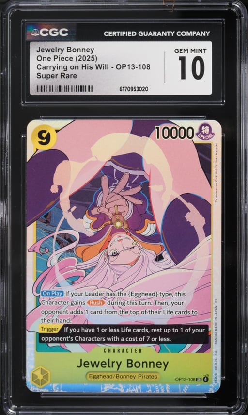 2025 One Piece Carrying On His Will SR Jewelry Bonney #OP13-108 CGC 10 GEM MINT