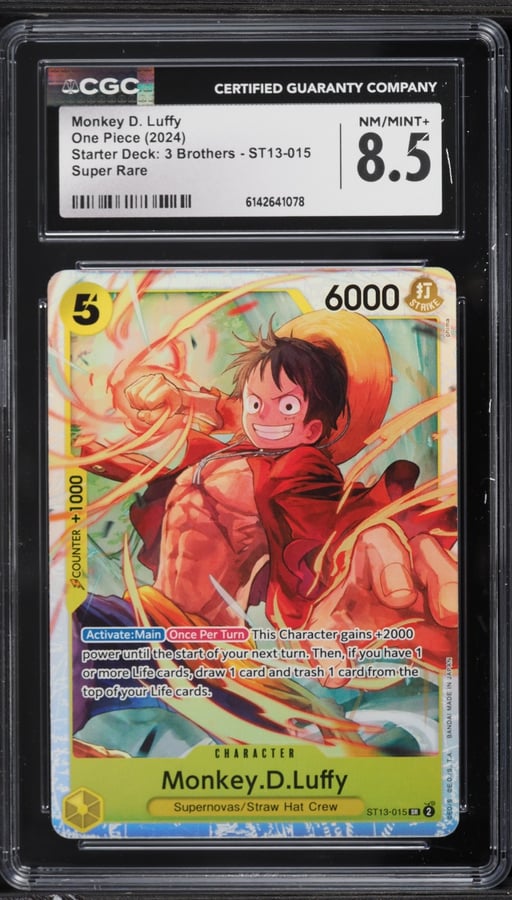 2024 One Piece Starter Deck: 3 Brothers Monkey D. Luffy #ST13-015 CGC 8.5 NM-MT+