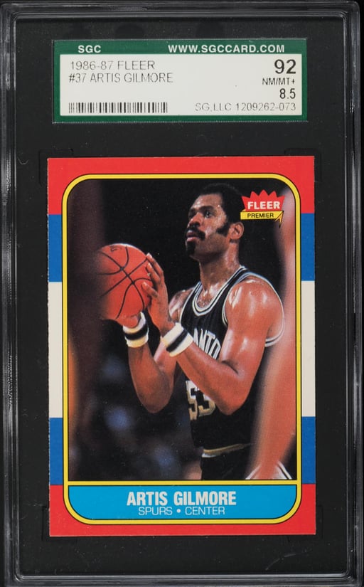 1986 Fleer Basketball Artis Gilmore #37 SGC 8.5 NM-MT+
