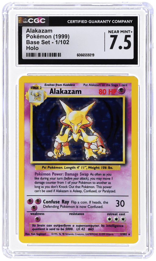 1999 Pokemon Base Set Holo Alakazam #1 CGC 7.5