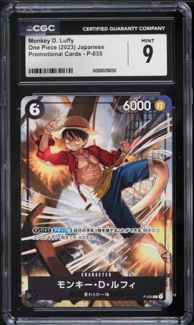 2023 One Piece Japanese Promotional Cards Alt Art Monkey D. Luffy #P-035 CGC 9 MINT