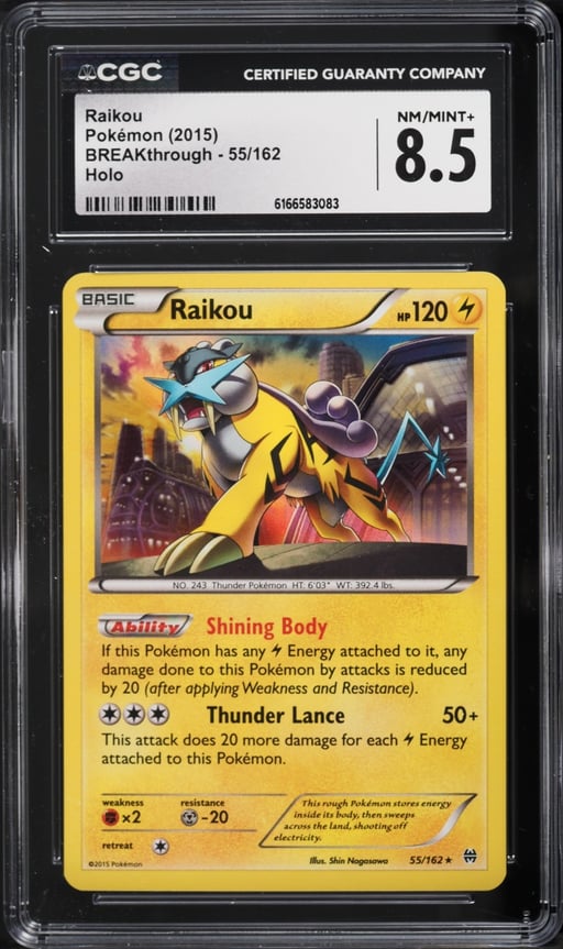 2015 Pokemon Russian XY BREAKthrough Holo Raikou #55 CGC 8.5 NM-MT+
