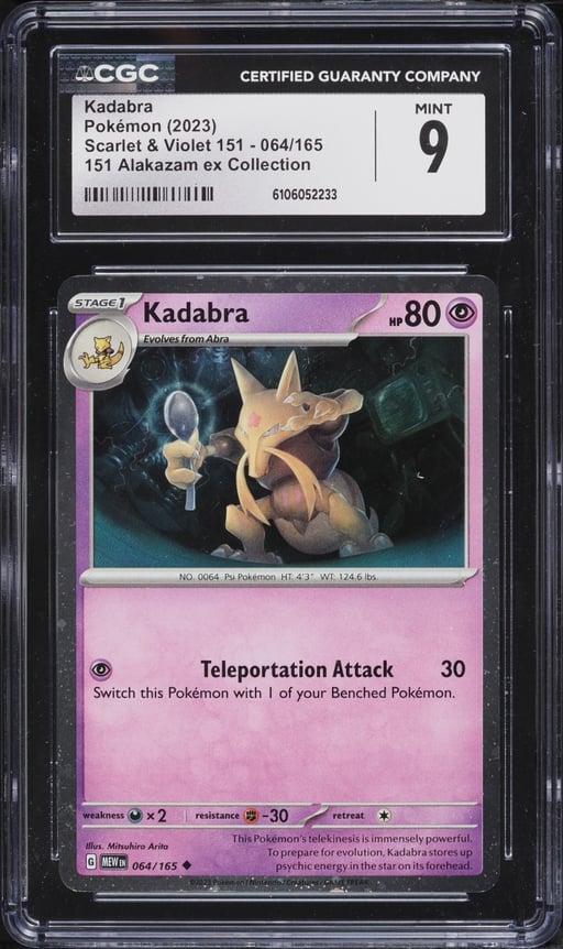 2023 Pokemon Scarlet & Violet 151 Alakazam Ex Collection Kadabra #64 CGC 9 MINT
