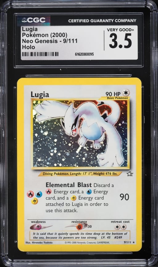 2000 Pokemon Neo Genesis Holo Lugia #9 CGC 3.5 VG+