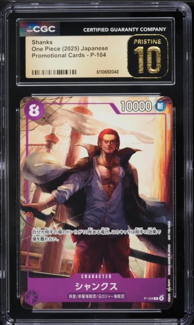 2025 One Piece Japanese Promo Shanks #P-104 CGC 10 PRISTINE