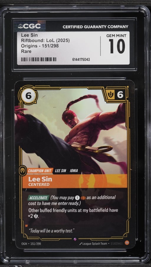 2025 Riftbound League Of Legends LoL Origins Lee Sin #151 CGC 10 GEM MINT