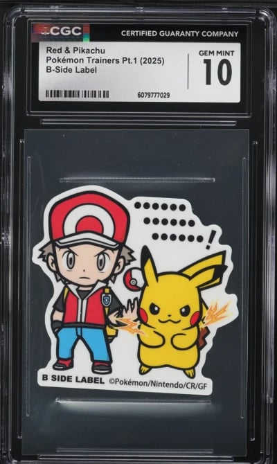 2025 Pokemon Japanese Trainers Pt. 1 B-Side Label Red & Pikachu CGC 10 GEM MINT