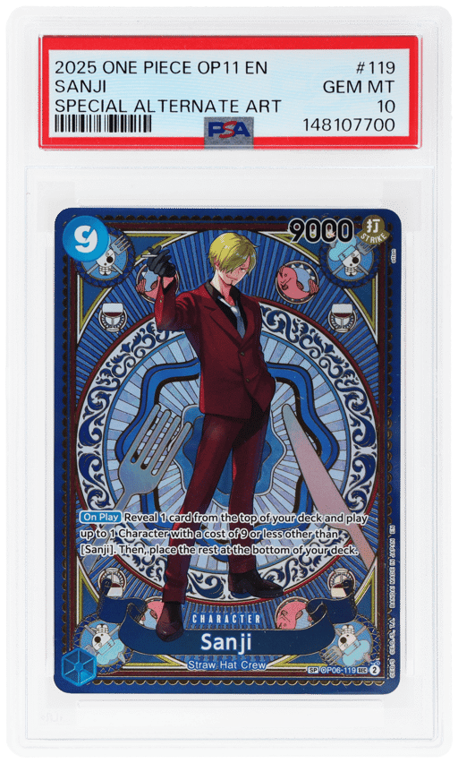 2025 One Piece A Fist of Divine Speed Special Alternate Art Sanji #OP06119 PSA 10