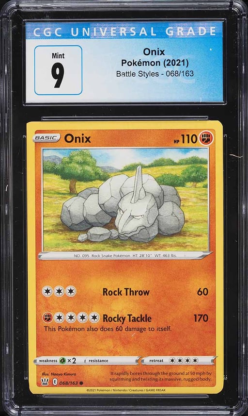2021 Pokemon Sword & Shield Battle Styles Onix #68 CGC 9 MINT