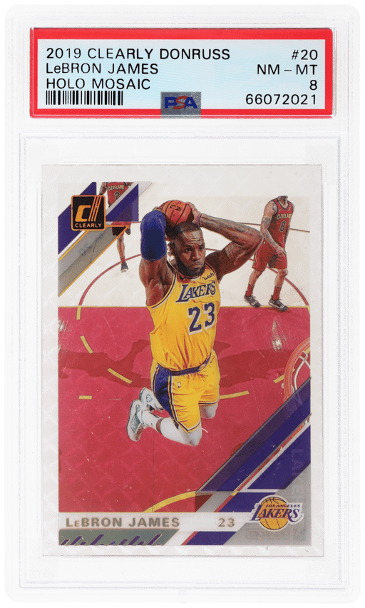 2019 Clearly Donruss Holo Mosaic LeBron James #20 PSA 8