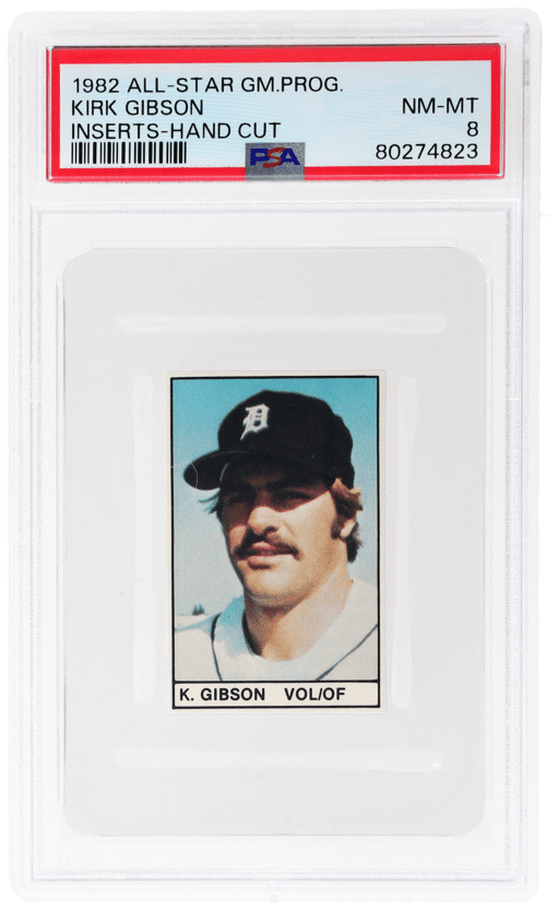 1982 All-Star Game Program Inserts Hand Cut Kirk Gibson PSA 8
