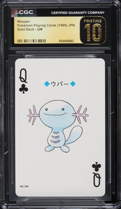 1999 Pokemon Japanese Gold Poker Set Nintendo Playing Cards Wooper CGC 10 PRISTINE