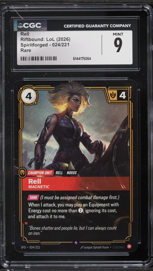 2026 Riftbound: LoL Spiritforged Rell #024 CGC 9 MINT