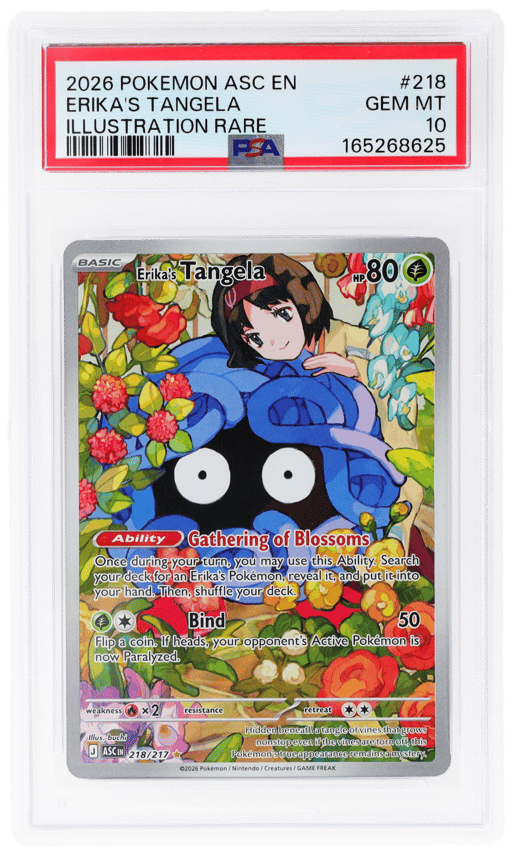 2026 Pokemon Mega Evolution Ascended Heroes Illustration Rare Erika's Tangela #218 PSA 10