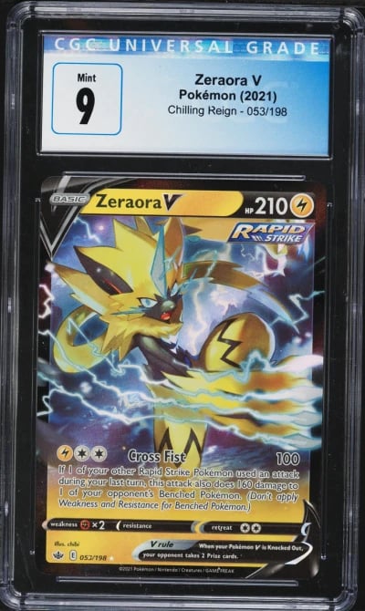 2021 Pokemon Sword & Shield Chilling Reign Zeraora V #53 CGC 9 MINT
