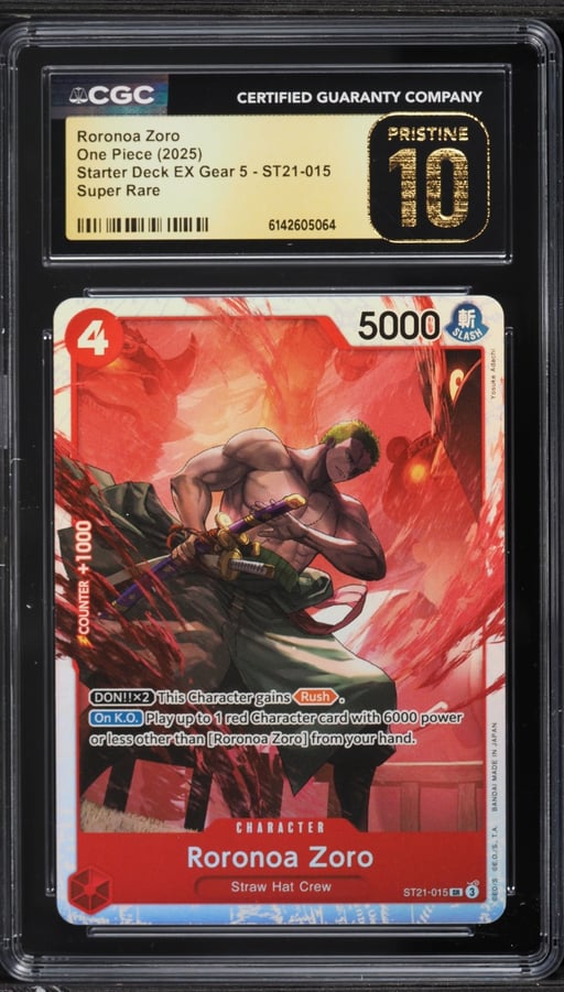 2025 One Piece Starter Deck EX Gear 5 SR Roronoa Zoro #ST21-015 CGC 10 PRISTINE