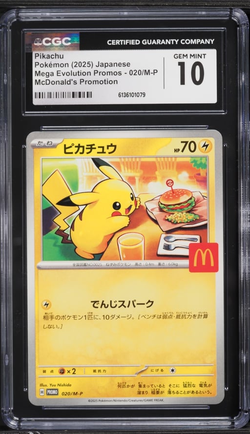 2025 Pokemon Japanese Mega Evolution Promo McDonald's Pikachu #20 CGC 10 GEM MINT