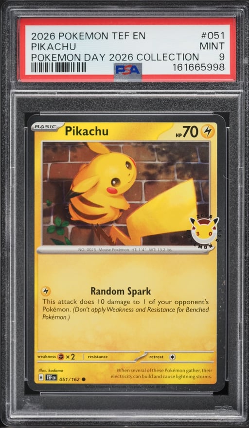 2026 Pokemon Scarlet & Violet Temporal Forces Day '26 Collection Holo Pikachu #51 PSA 9 MINT