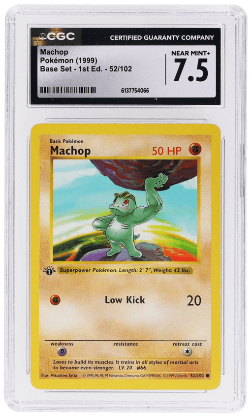 1999 Pokemon Base Set 1st Edition Machop #52 CGC 7.5