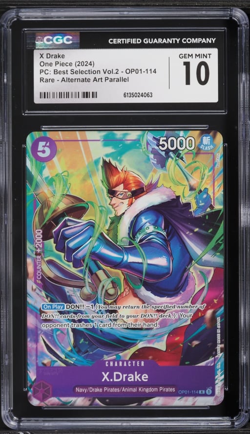 2024 One Piece Premium Collection Best Selection Alt Art X Drake #OP01-114 CGC 10 GEM MINT