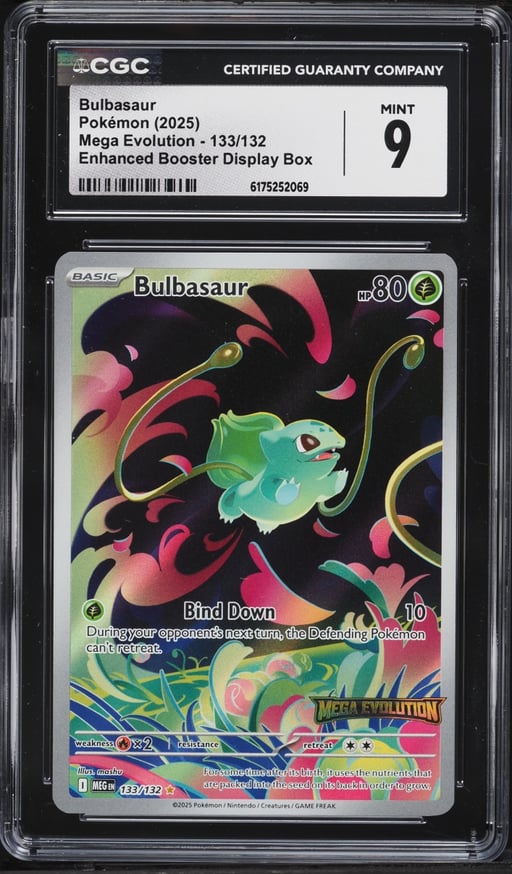 2025 Pokemon Mega Evolution Enhanced Booster Display Box IR Bulbasaur #133 CGC 9 MINT