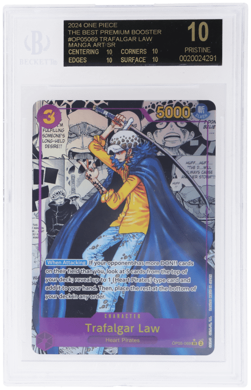 2024 One Piece the Best Premium Booster Manga Alternate Art Trafalgar Law #OP05-069 BGS BL