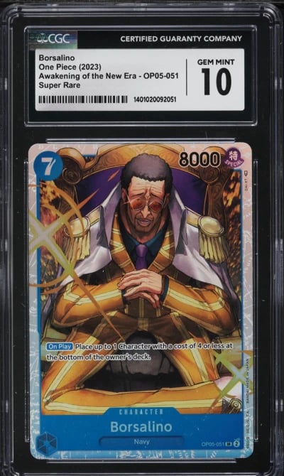 2023 One Piece Awakening New Era Super Rare Borsalino #OP05-051 CGC 10 GEM MINT